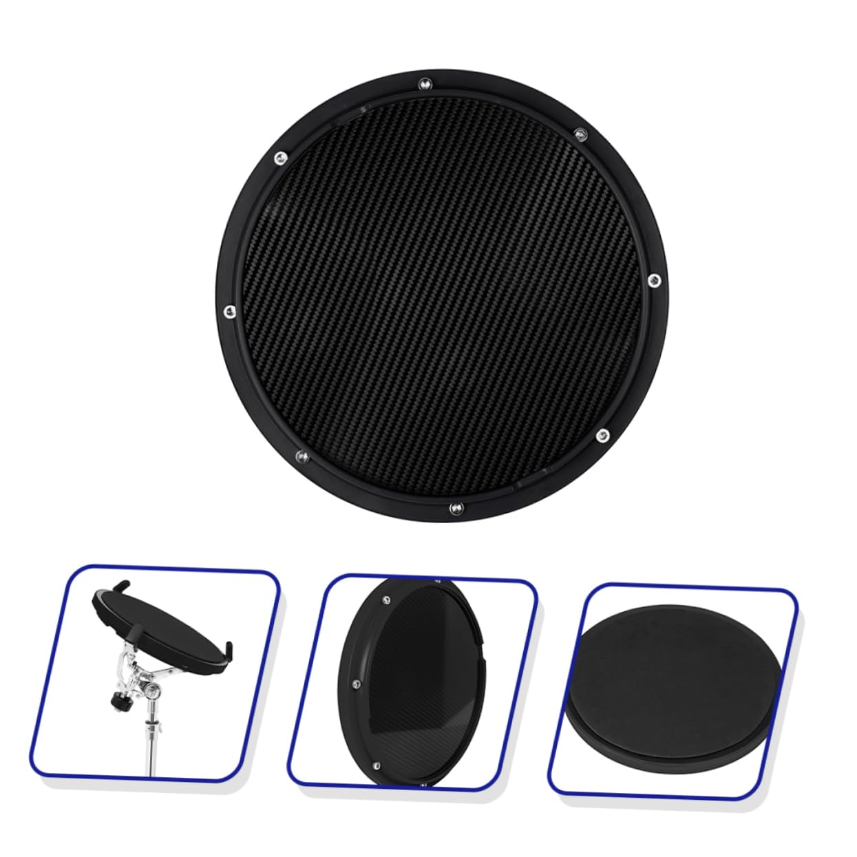 Pad per Esercizi Batteria in Fibra di Carbonio Nero 10 Pollici