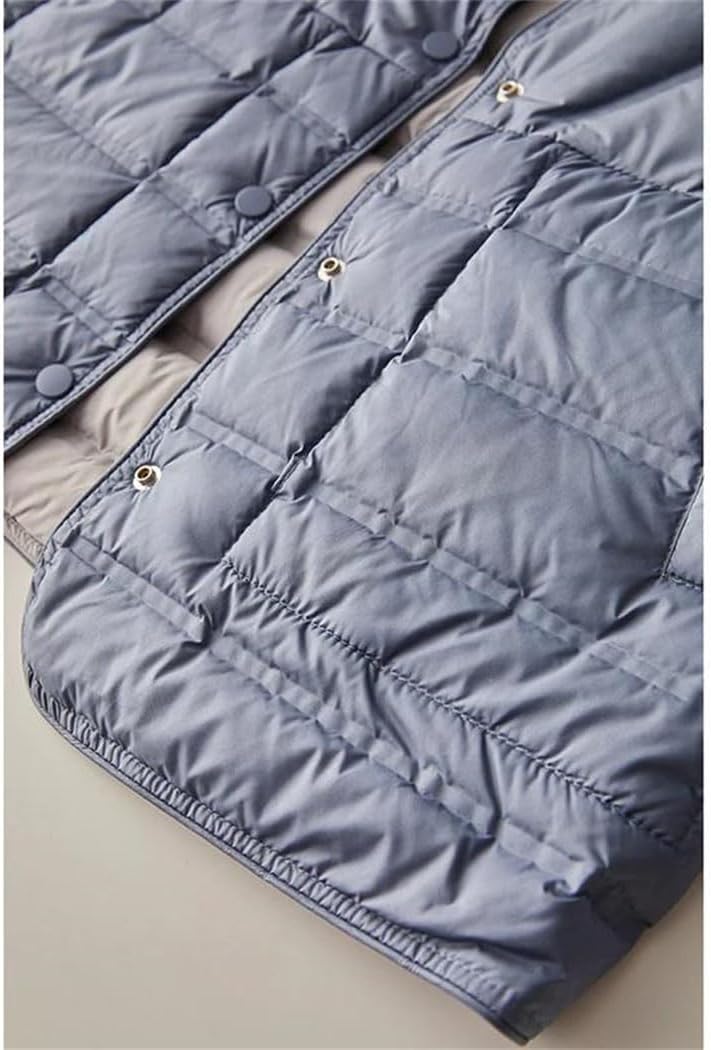 Women’s Light Duck Down Jacket Hooded Double-Sided Casual Warm Winter Outwear