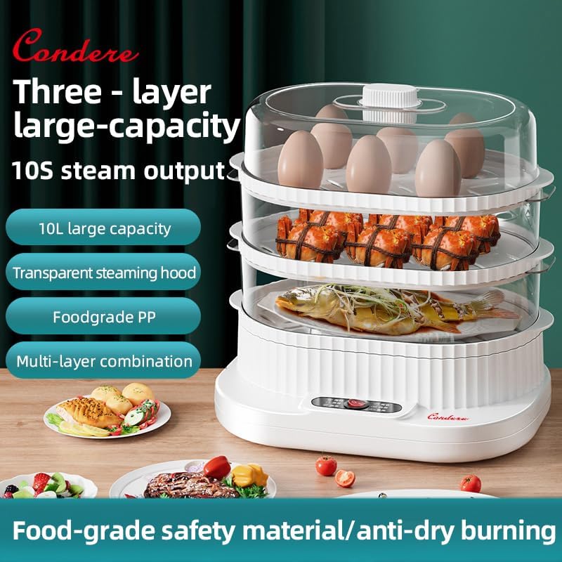 Condere Steamer with various foods being steamed