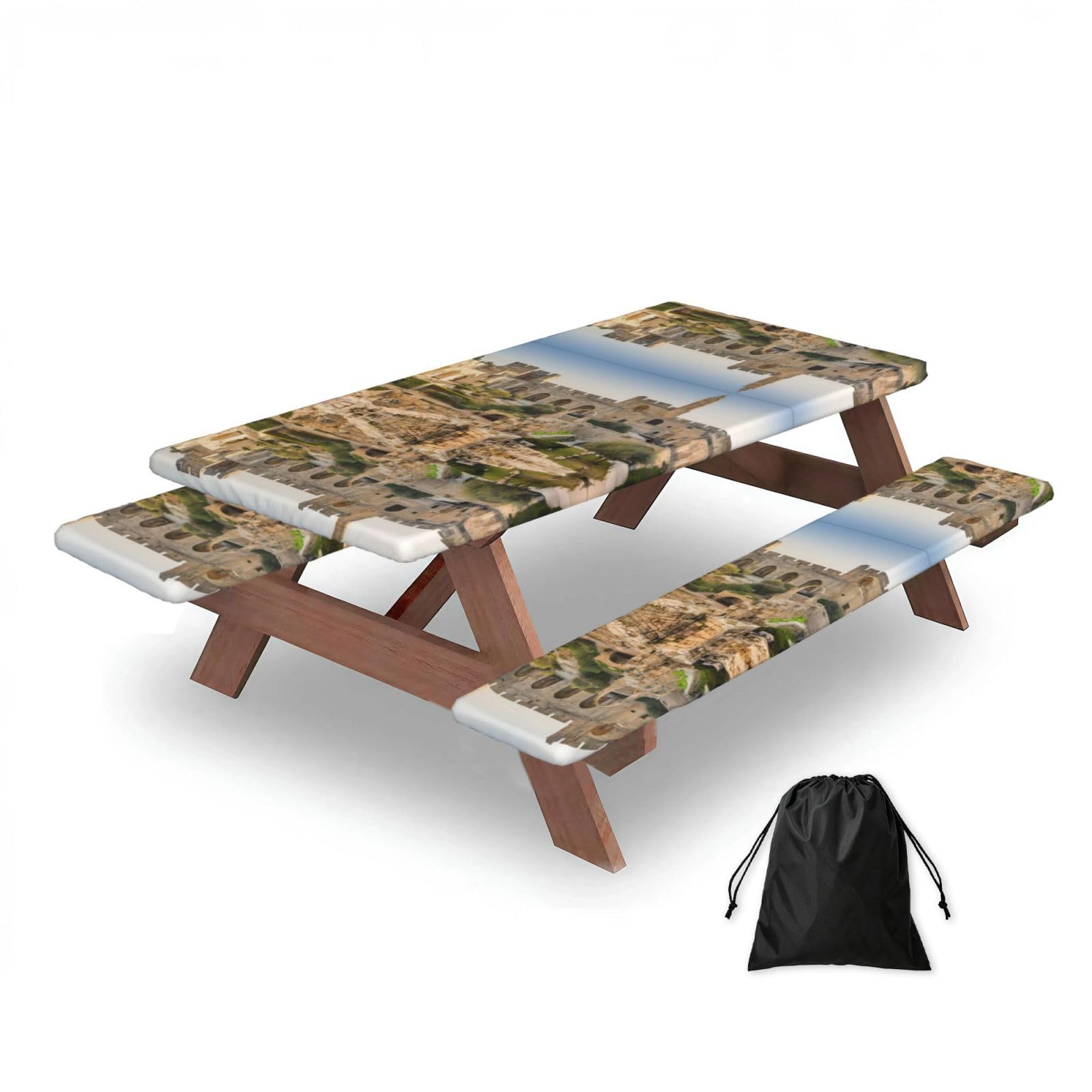 Zqytgfdc Black Israel At The Tower Of David Rectangular Water-Repellent Picnic Tablecloths, Outdoor Camping, Picnic, Bbq