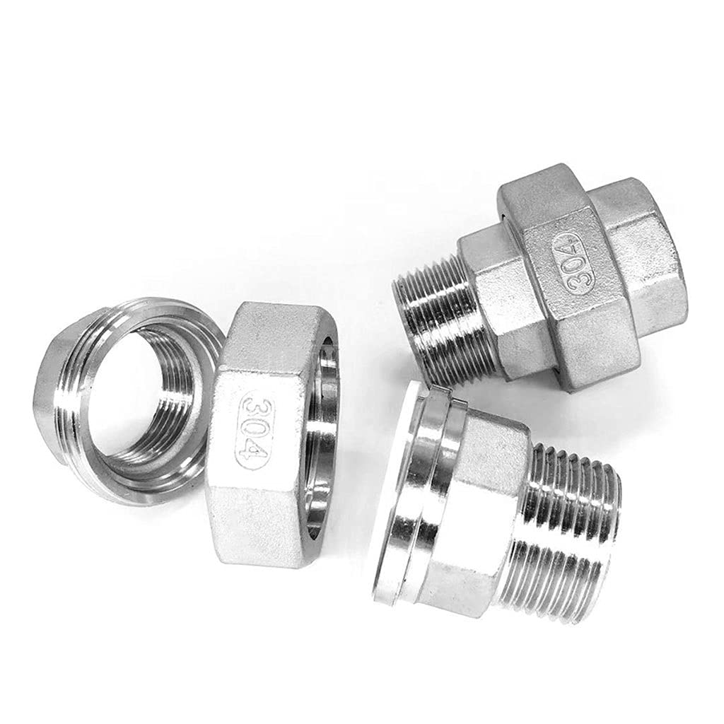 1 Stück 304 Edelstahl BSP Stecker auf Außengewinde Kupplung Union Anschluss Rohrverschraubung –(1/2Inch)