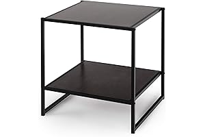 ZINUS Dane 20 Inch Dark Wood Square Side Table