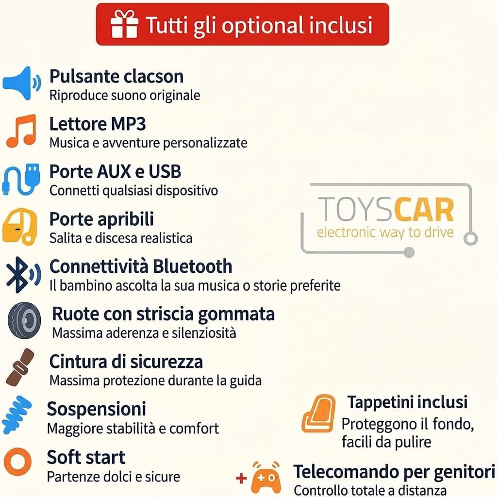 TOYSCAR Auto Elettrica Bambini Ford Raptor 12V Fuoristrada con Telecomando Porte Apribili, Bluetooth Luci LED e TAPPETINI Inclusi (Nera)