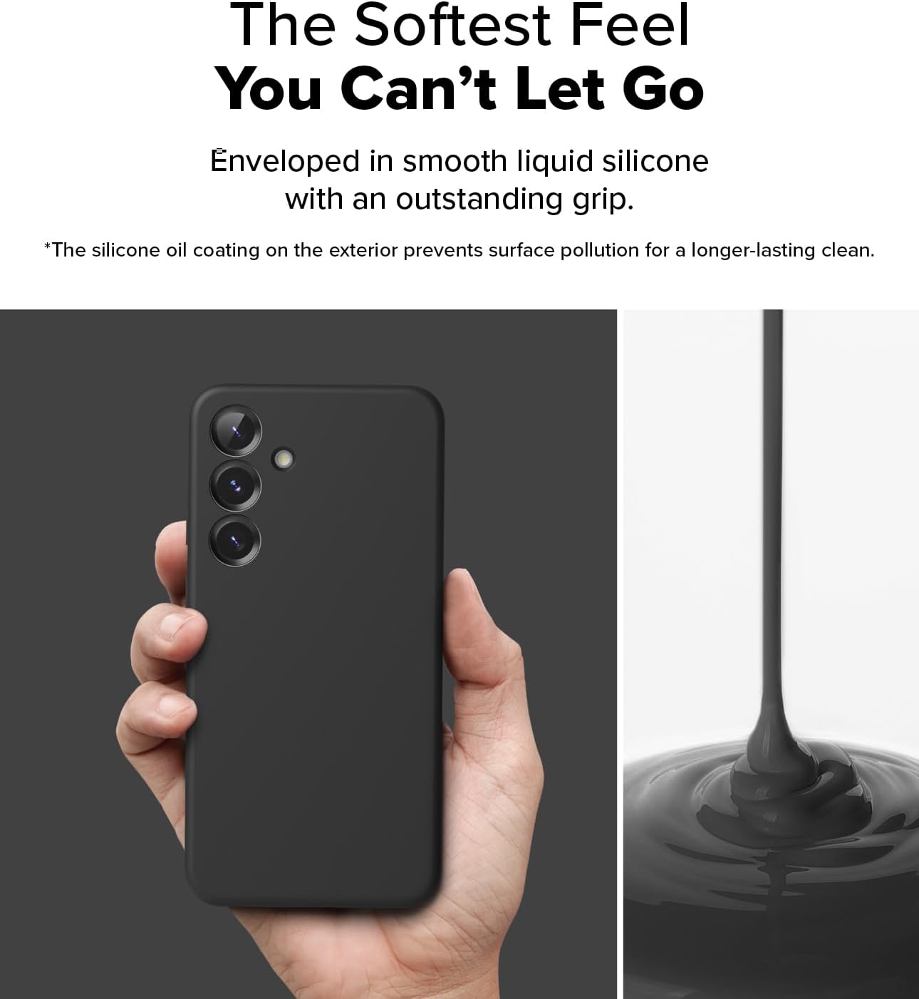 Ringke Silicone Magnetic [Compatible with MagSafe] Designed for Samsung Galaxy S25 Case, Feels Velvety Soft Lightweight Slim Cute Phone Cover - Black