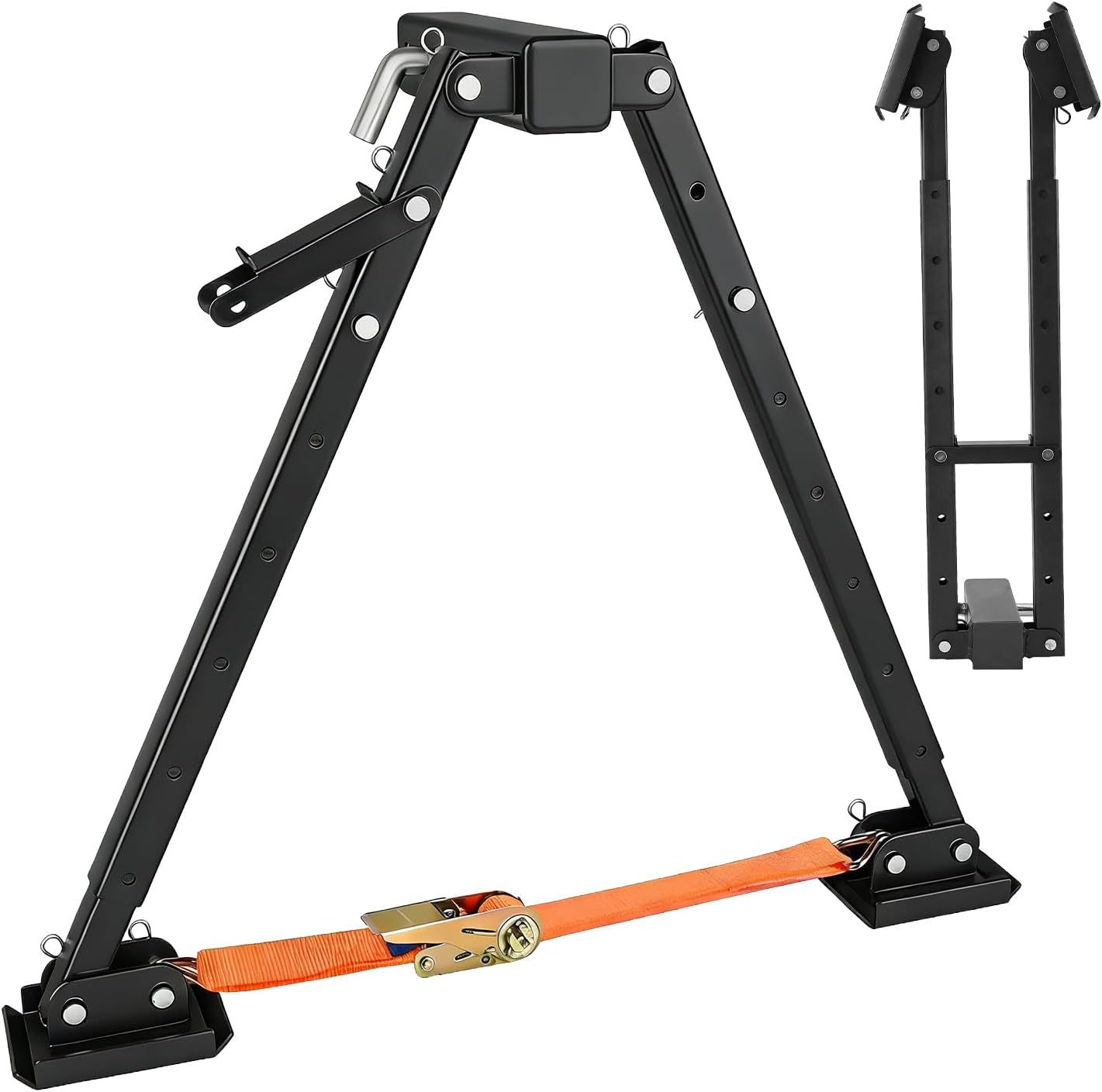 Foldable RV Hitch Mount Stabilizer, Height Adjustable 17''-30'', Retractable Hitch Stabilizer, Compatible with 2''Hitch Receivers for Motorhomes, Truck Campers, Travel Trailers & Fifth-Wheel Trailers
