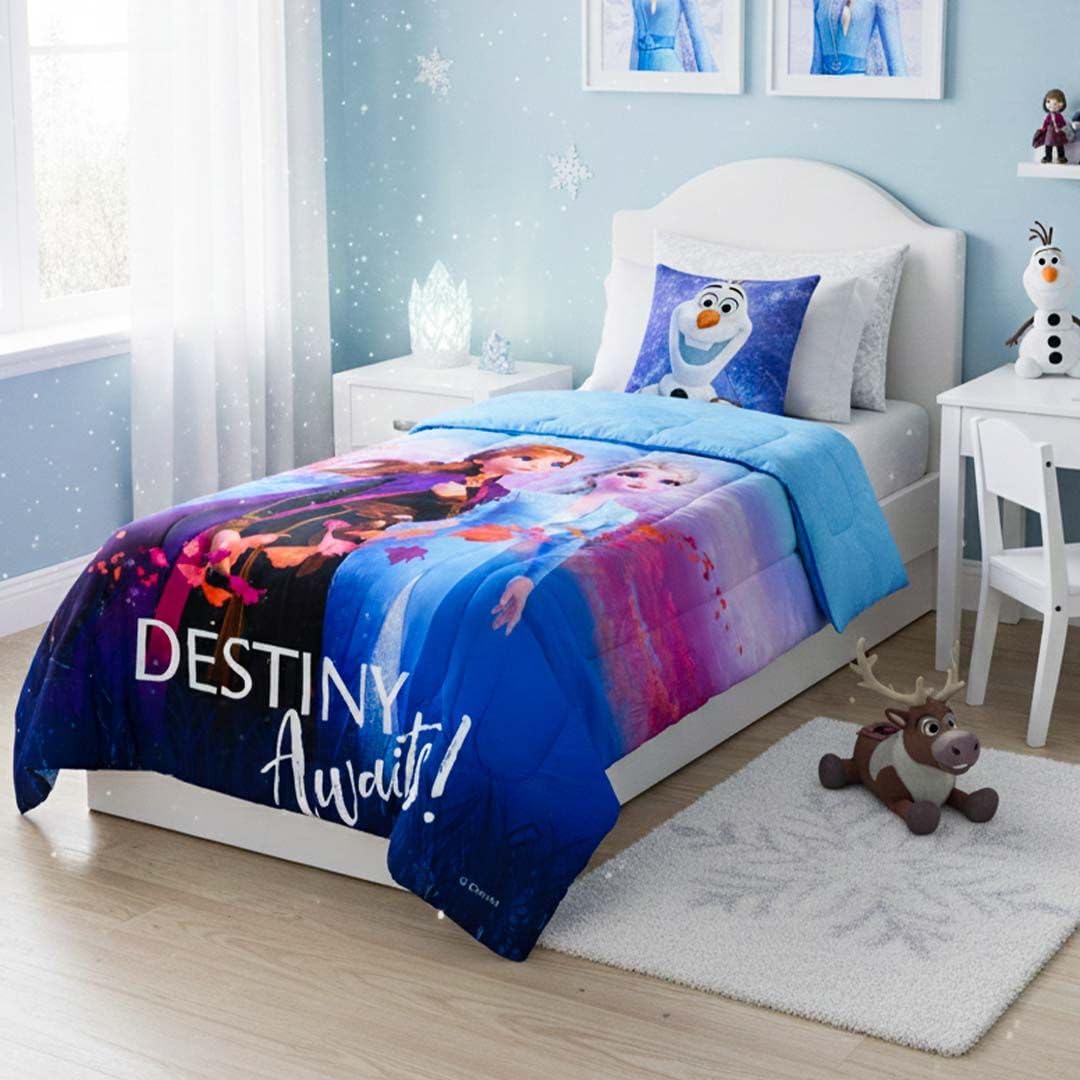 Athom Living Kids Comforter, Soft & Lightweight, Durable Bedding for Girls, Cozy & Vibrant Printed Bedspread, Machine Washable | 390 GSM, 135x220 cm (Elsa & Anna) 3