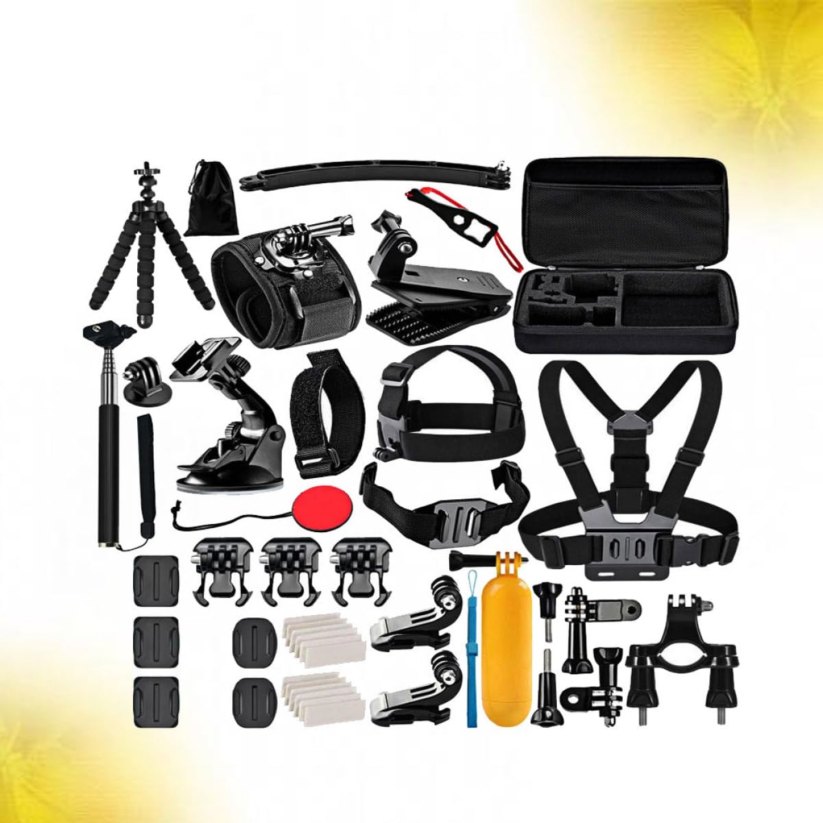 Uonlytech Accessoires pour Caméra Action Kit Complet avec Trépied Stick Flottant Et Support Ventouse Compatible Et Action