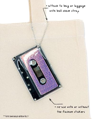 FYDELITY Retro Cassette Wallet Stickers Fashion Luggage Tag Suitcase Tags Fashionable Bag Tags Luggage Identifier Cute Luggage Tag Travel Tags for Luggage Travel Accessories Aura Spectral
