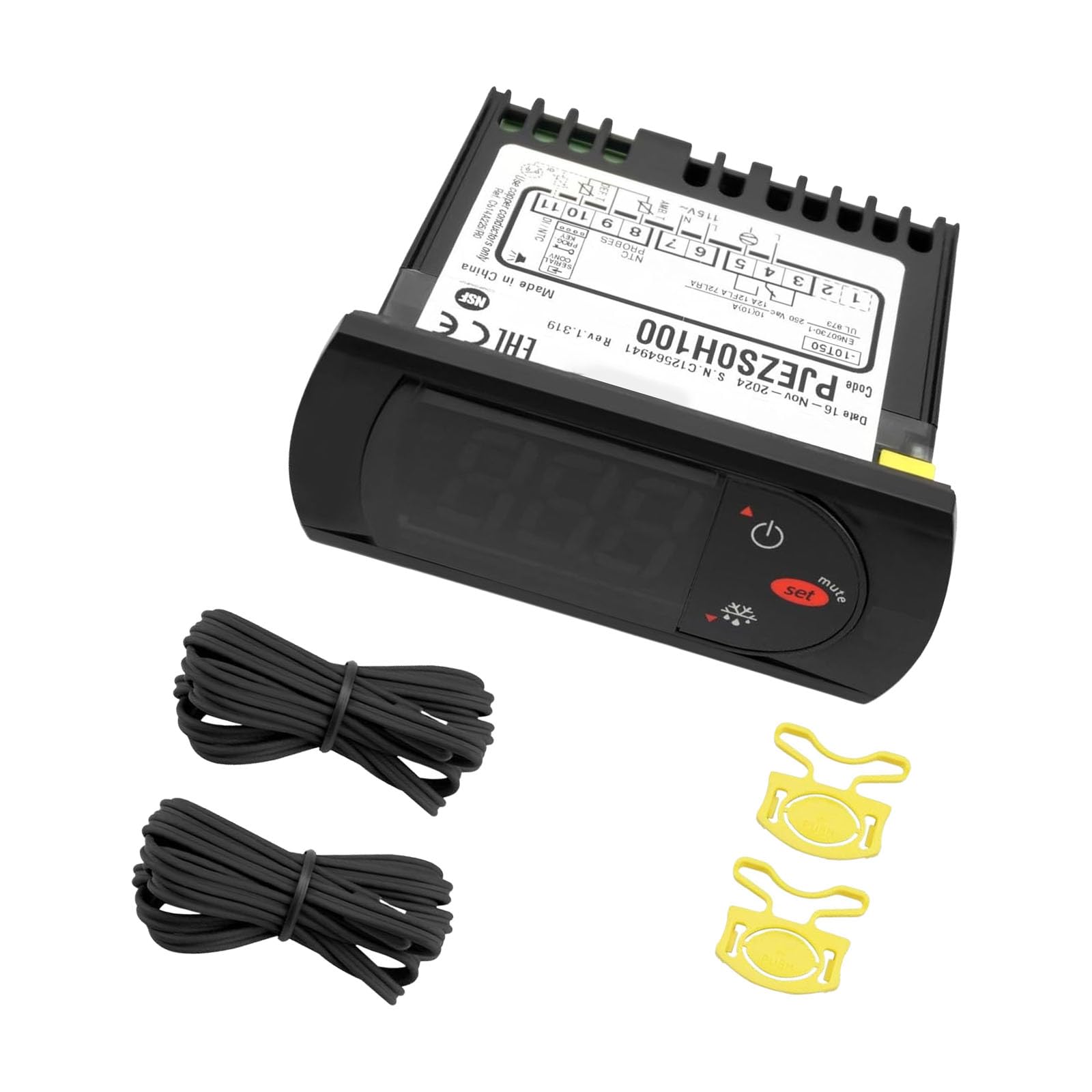 Intelligent Refrigerator Thermostat with LED Display and Manual Override Function Freezer Thermostat Plastics Texture Temperature Controller