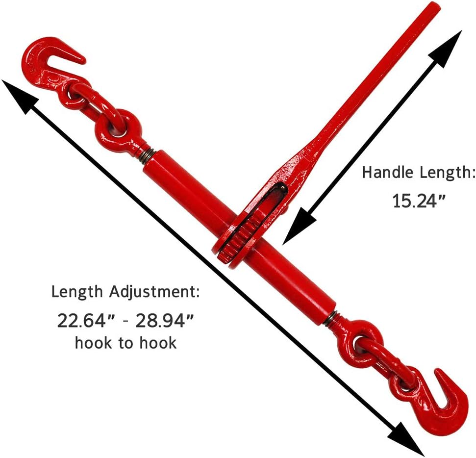 Chains and Load Binders Kit for Hauling with Corner Protectors- 5/16 Inch Grade 70-4,700 Lbs. Safe Working Load - DC Cargo Mall