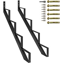 4-Step Steel Stair Stringer 2 Pack, Heavy Duty for 29.5" Deck, Black