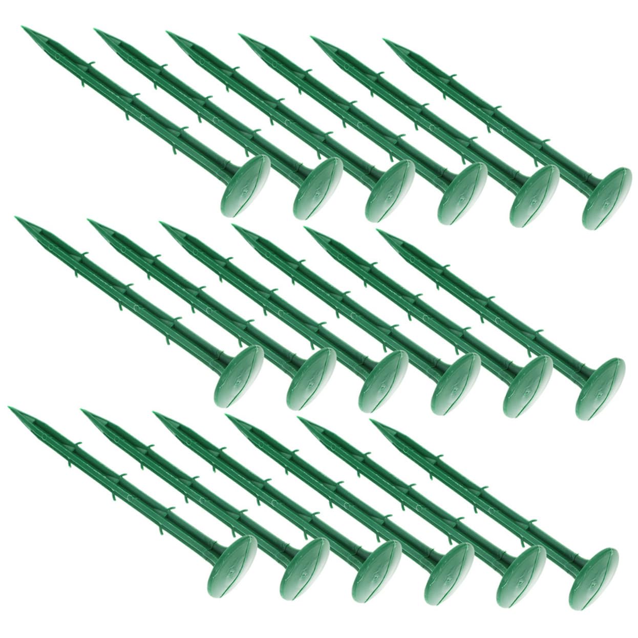 Piquets au Sol de Jardin Verts 150 Pièces en Plastique, Fixation