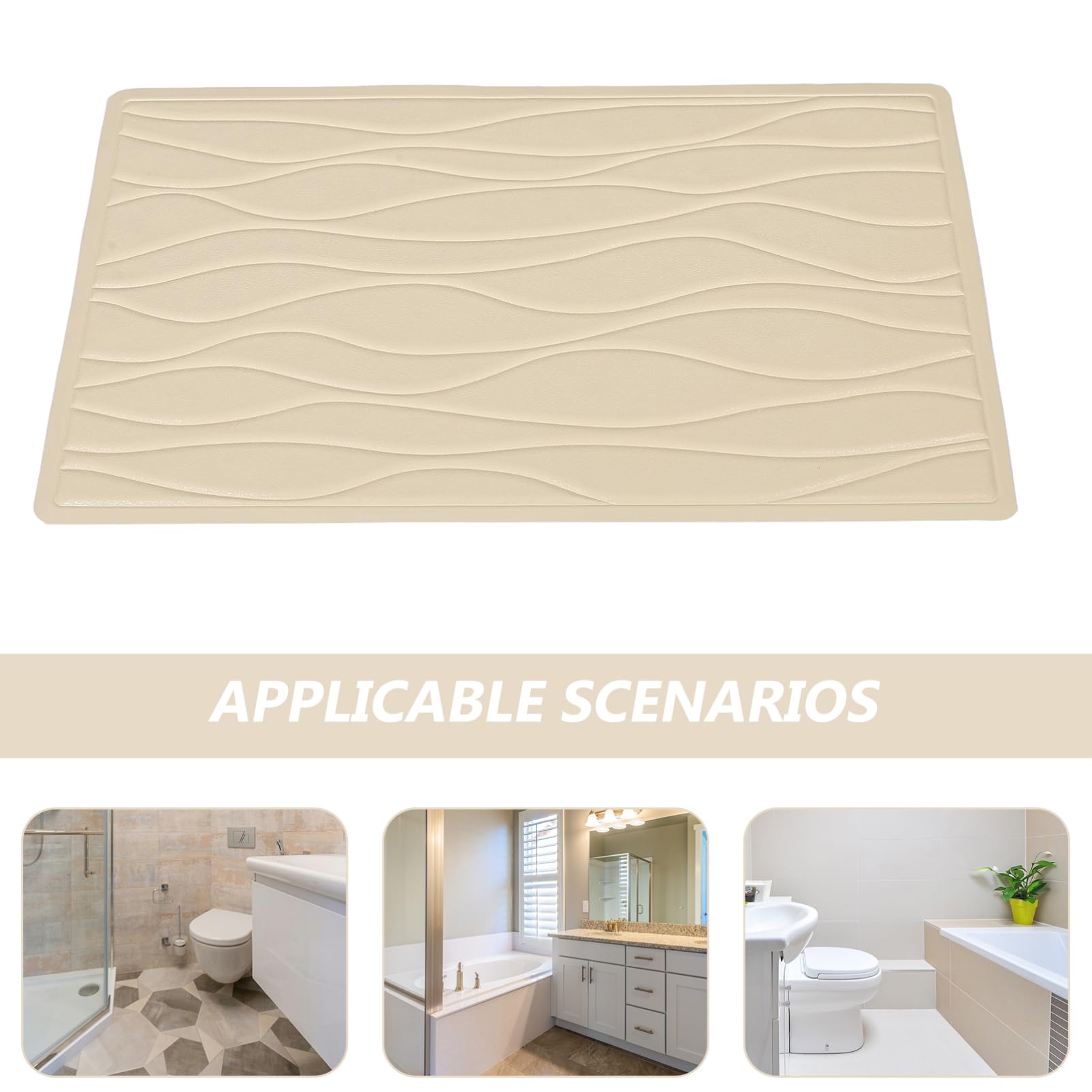 NOLITOY Alfombrilla de Baño de Goma Antideslizante, con Ventosas, para Bañera y Ducha, Adecuado para Hoteles y Hogar, Mantiene el Baño Seco y Limpio