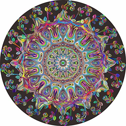 Mandala Flower Puzzles para Adultos 1000 Piezas, Rompecabezas Redondo Difícil y Colorido miniatura 2