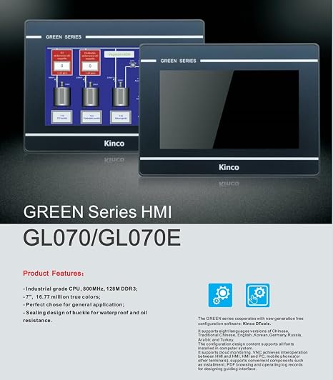 GL070E KINCO 7 TFT LCD HMI Touch Screen Panel Ethernet USB Replace MT4434TE