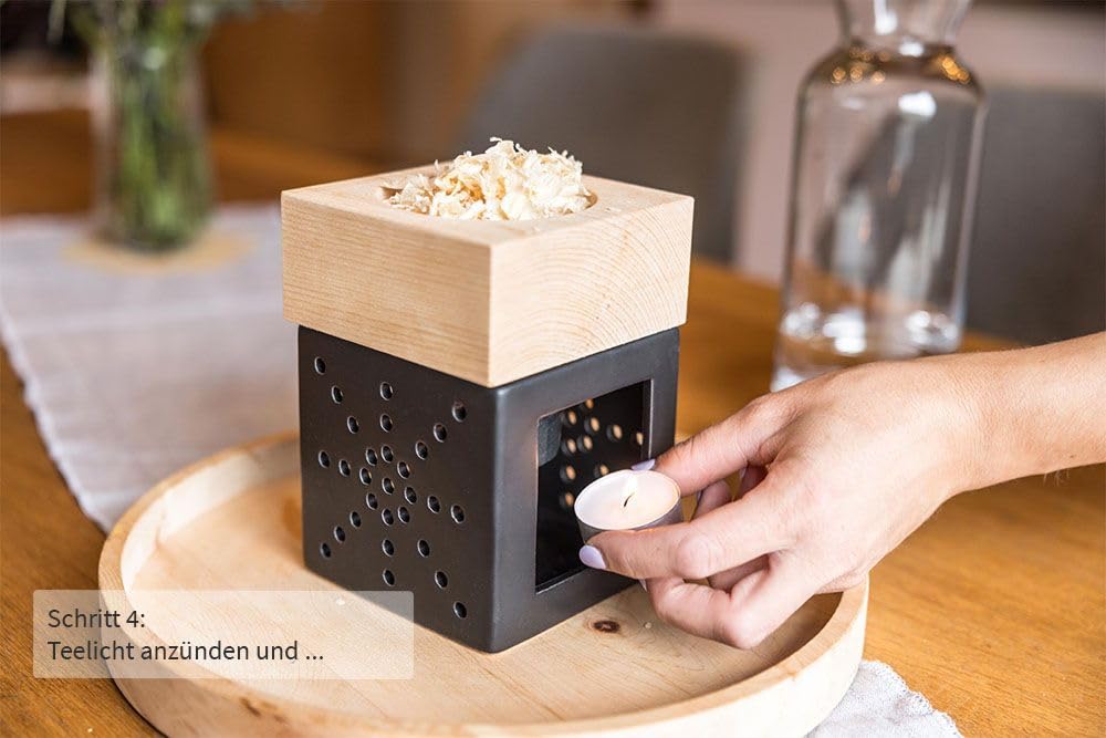 Diffuseur de pin « Zirben Kraftwerk » - Parfum d'ambiance et désodorisant avec copeaux de pin