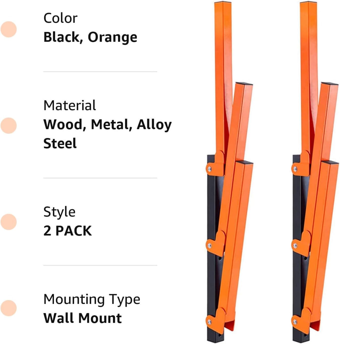 KESTY Estantería metálica para almacenamiento de madera, montaje en pared y almacenamiento de madera, 3 niveles, soporta hasta 360 libras, para almacenamiento interior y exterior para garaje, sótano y