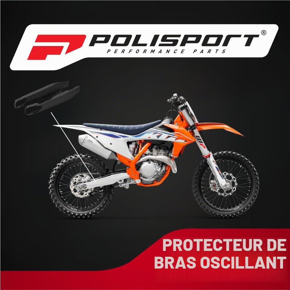 POLISPORT 8456600001 - Protecteur de bras oscillant en polyamide solide et durable facile à installer compatible avec les motos KTM en couleur noir