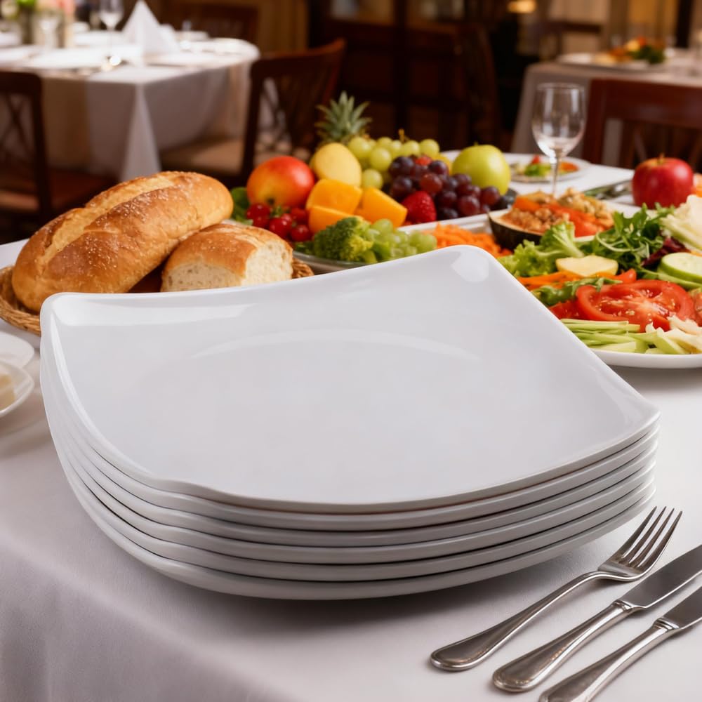 Assiette carrée en porcelaine 173x173mm. - Enova france