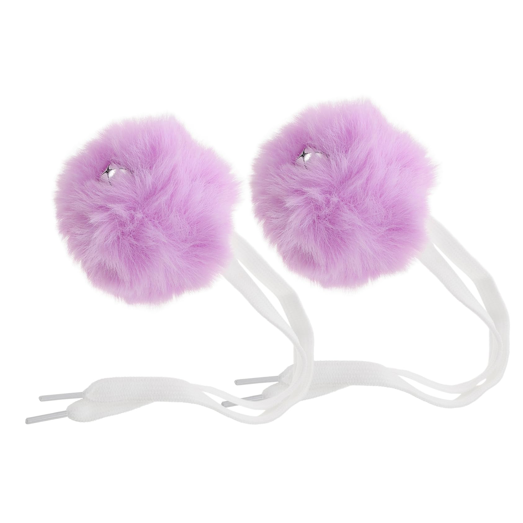 Yardwe 2Pcs Fluffy Pom Poms with Bells for Roller Skates Vibrant Tie Pompom Balls for Skating Accessories Fun Decorative Laces for Ice Skates Hockey Skates and Speed Skates
