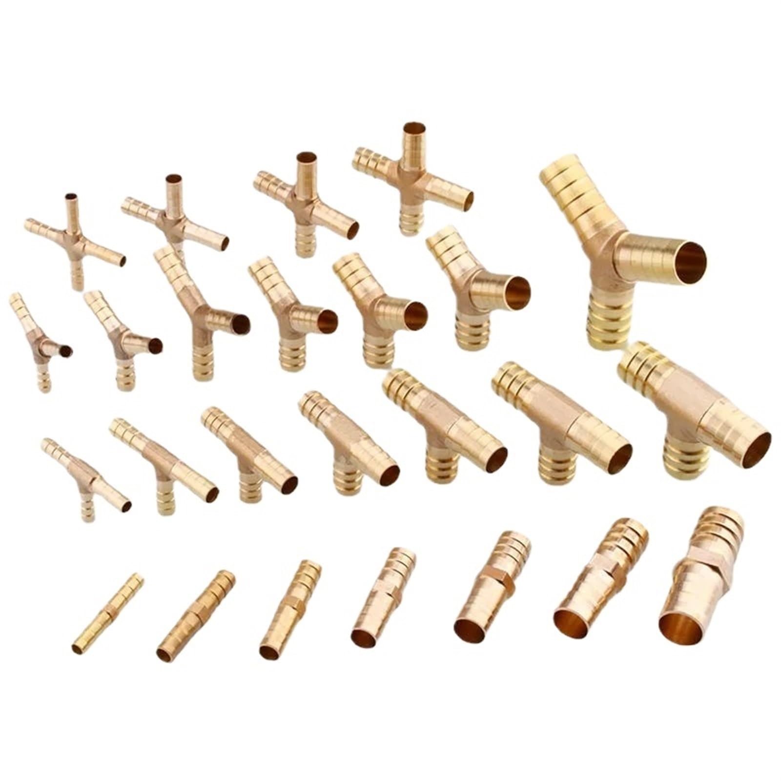 4 5 6 8 10 12 14 16 19 25mm Portagomma in ottone Portagomma dritto Tee Y Croce 2/3/4 vie Raccordo Splitter Connettore Casa Giardino(Straight,10mm)