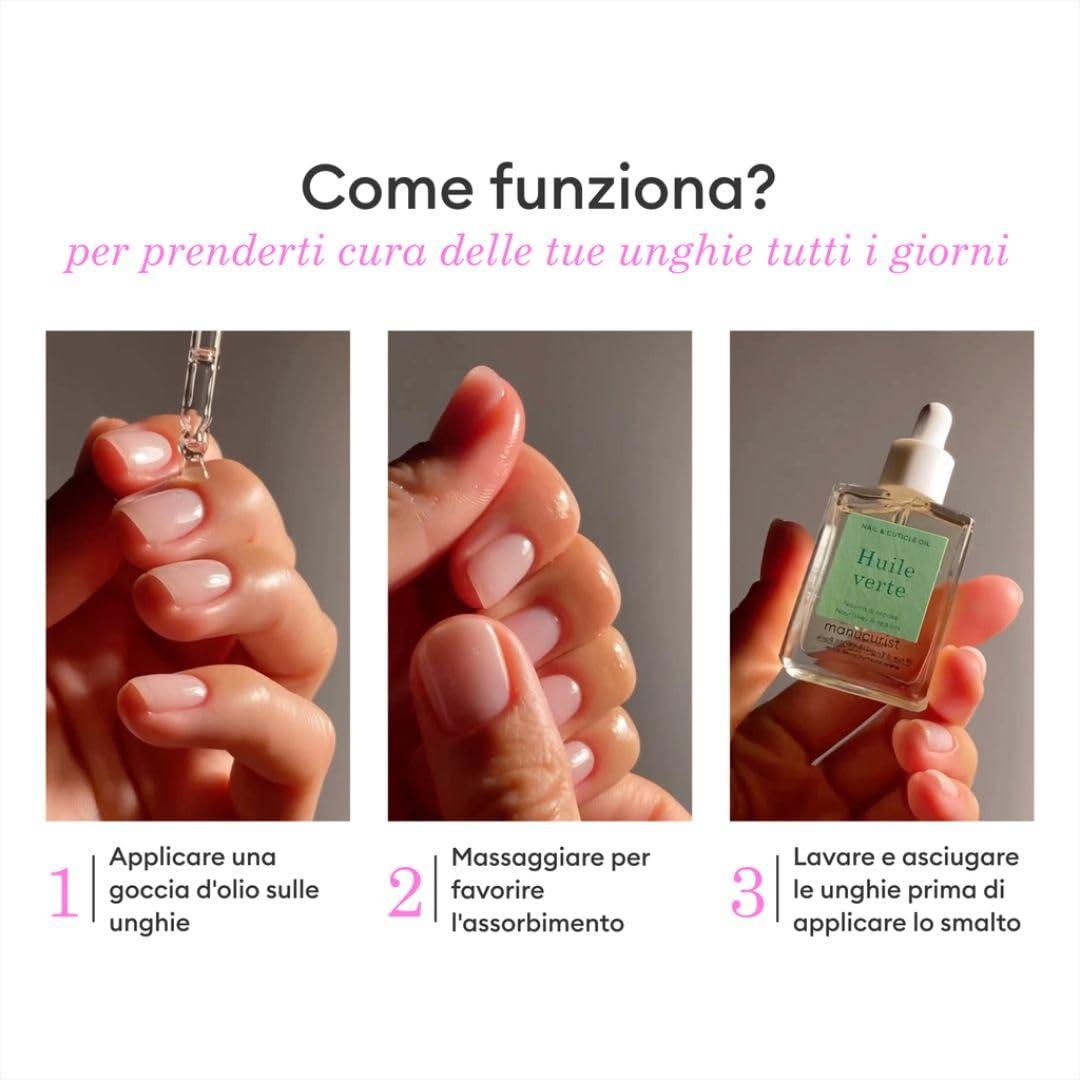 Manucurist Olio Verde per unghie - Olio cuticole unghie - Nutre e rigenera unghie e cuticole - Favorisce la ricrescita - Mix di 6 oli - 99% bio-based - Vegan - 15 ml - Idee Regalo Donna