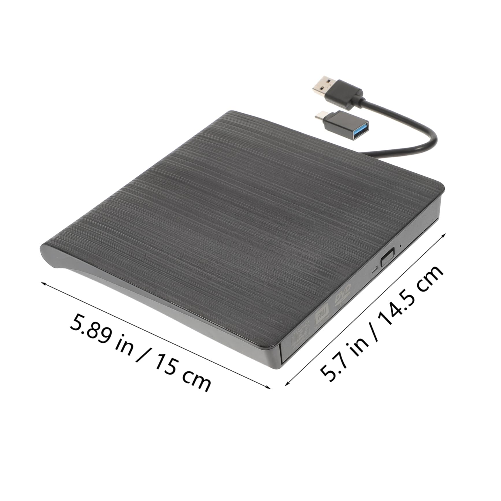 ARTIBETTER External USB Cd DVD Rw Optical Drive Burner Slim Design for Laptop and Desktop Easy to Use -up Tray Black