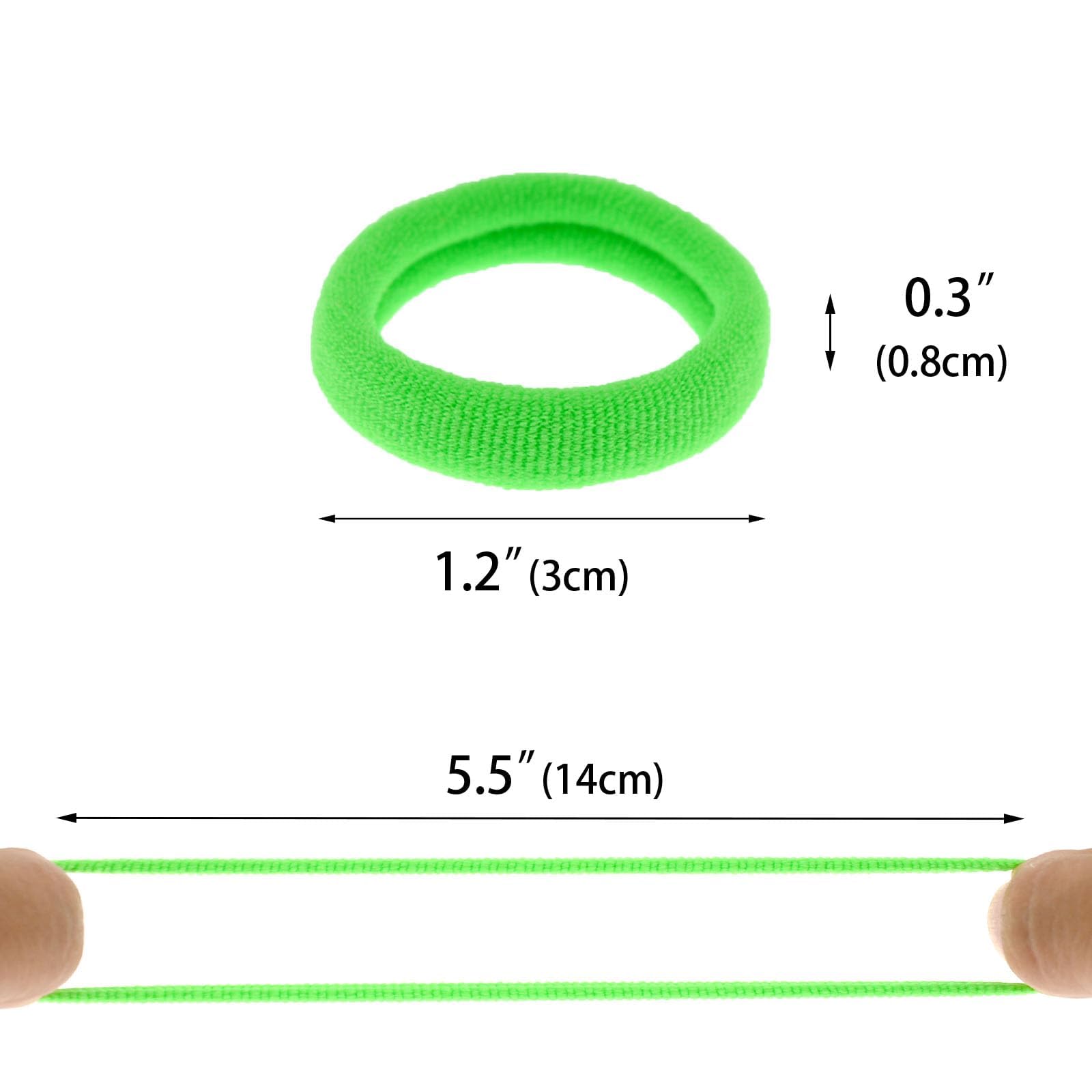 200 Pcs Solid Color Cotton Hair Ties Toddler Girls' Elastics Hair Ties Seamless Ponytail Holder Hair Accessories (green) - Image 4