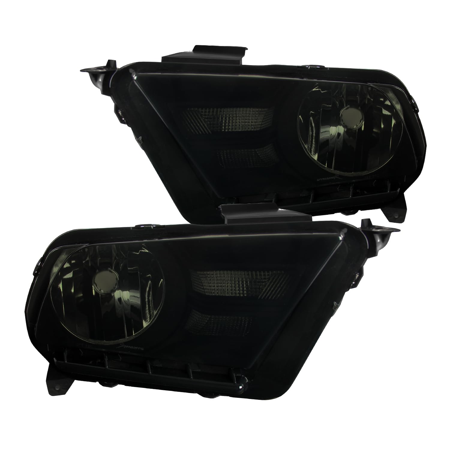 SPEC-D TUNING Smoke Lens Headlights Compatible with 2010-2013 Ford Mustang L+R Pair Head Light Lamp Assembly