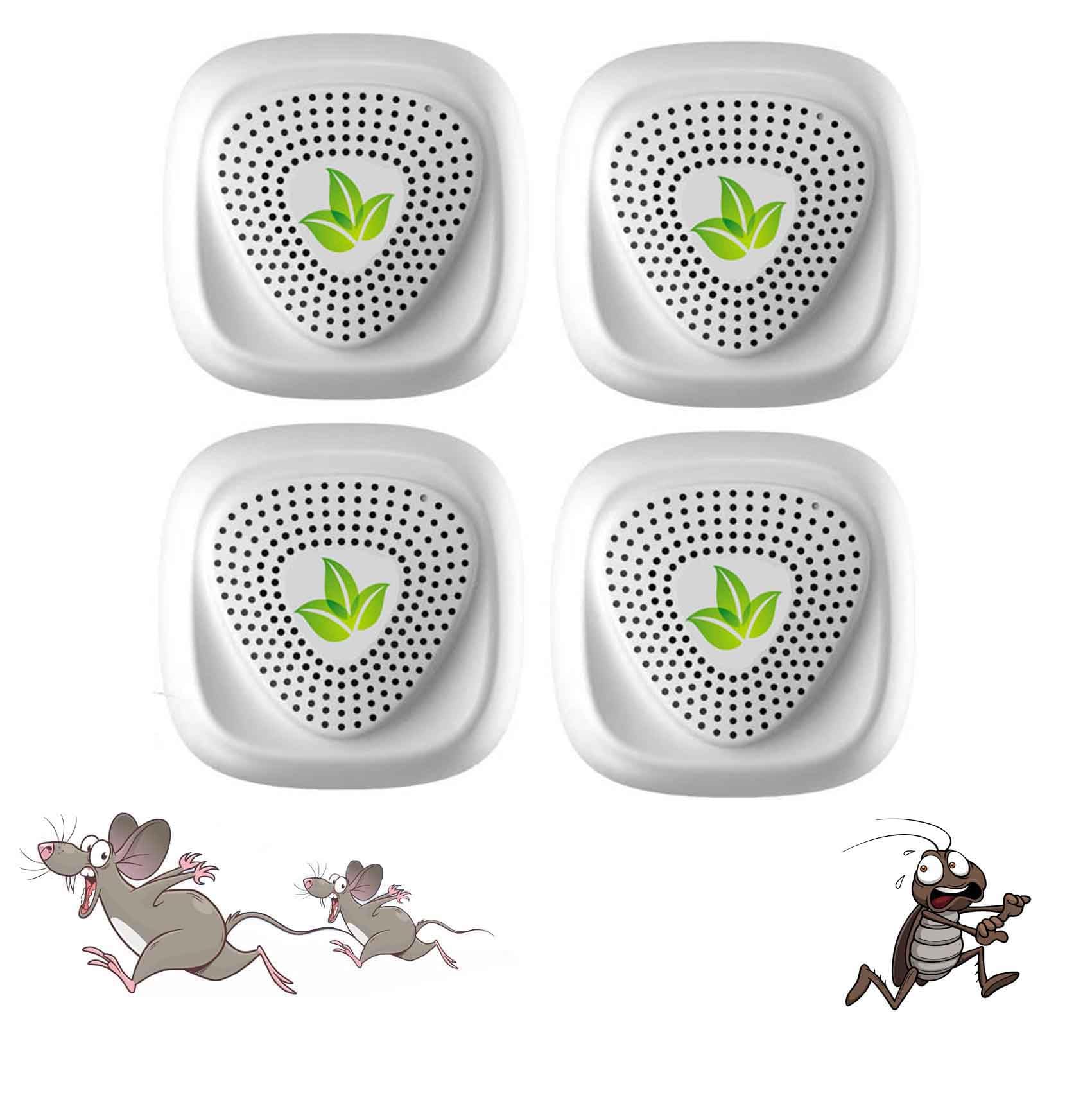 Ultraschall Maus und Ratten,Ultraschall Mäuseabwehr,4 Stück Mückenschutz,für Drinnen Mücken, Mäuse, Spinnen, Kakerlaken, Insekten, Flöhe, Motten,100% professionell und effektiv