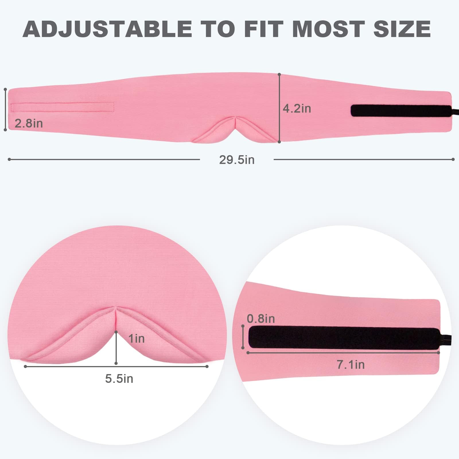 Sleep Mask for Women Men 100% Handmade Cotton - Eye Mask Sleep with Double Thickened Nose Wing for Fully Light Blocking, Blindfold Sleeping Mask for Home/Flight/Shift Work