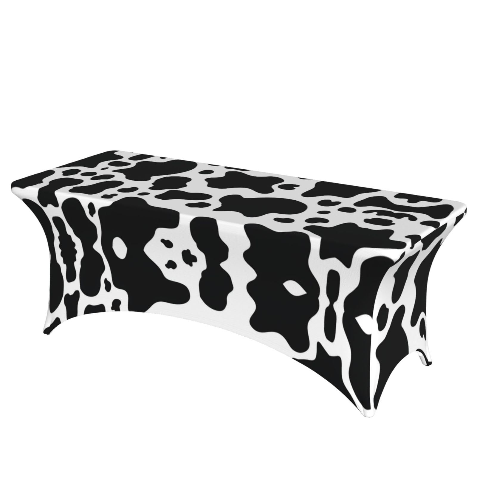 ERCgad Black And White Cow Print Rectangular Tablecloth Dining Banquet Party Events Home Celebration Table Cover