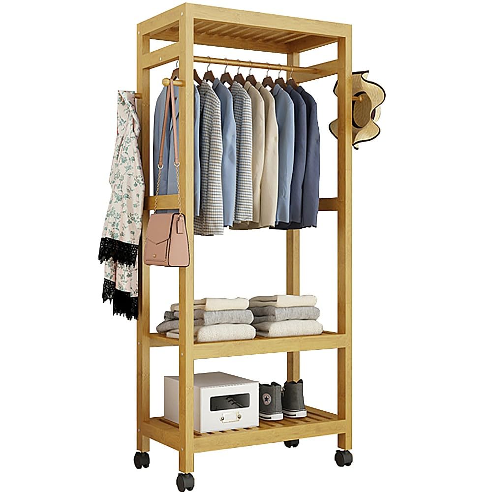 Porte-manteaux en bambou pour optimiser les petits espaces et entrées encombrées
