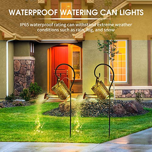 Queenser Luzes de regador de metal Luzes de estacas solares LED Luzes de paisagem solar IP65 Chaleir