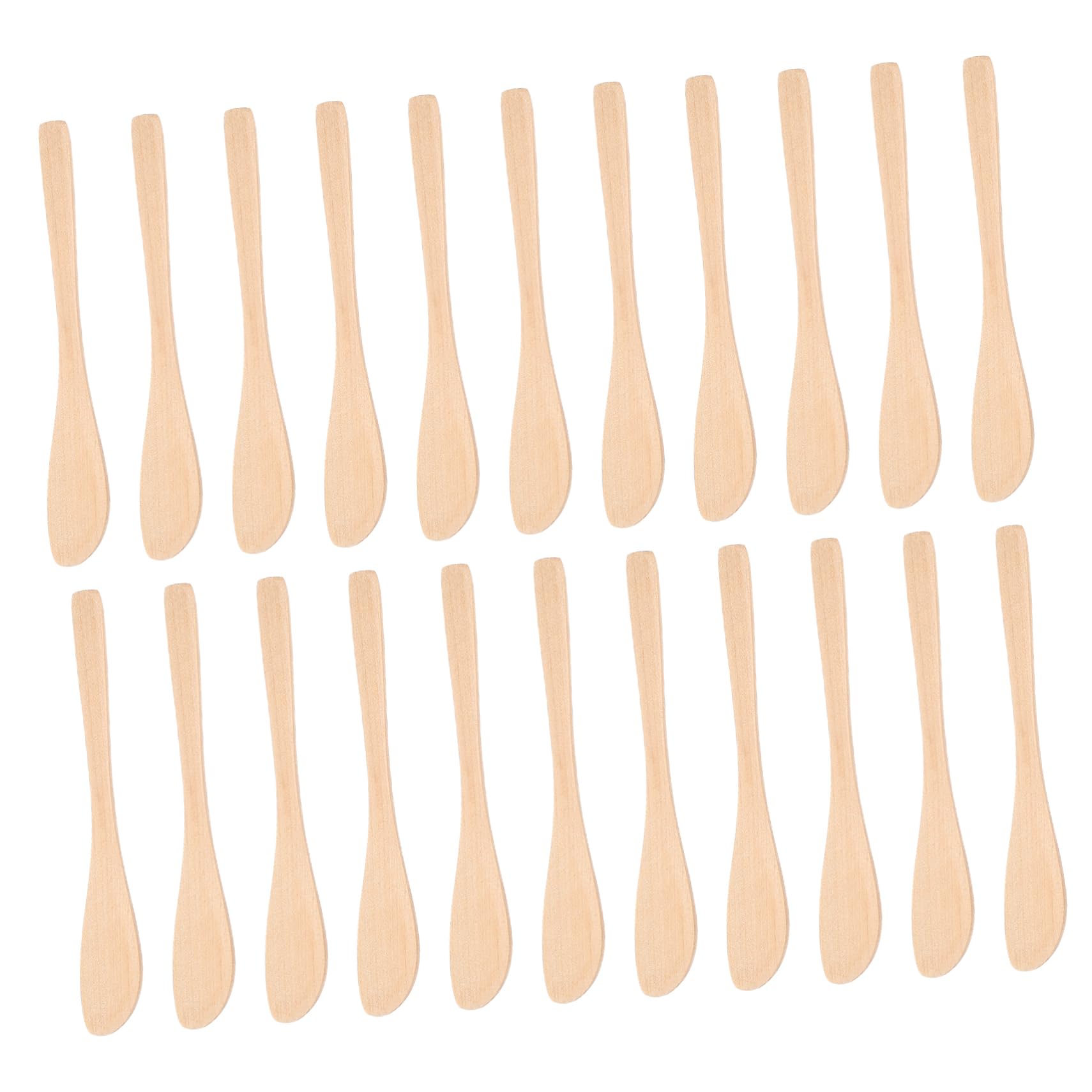 BESTONZON 20PCS Wood Cheese Spreader, Wooden Cheese Spreaders Jam Spreader Bulk Spreading Spoons, Jam Spreader Mini Wooden Wood Butter Spreaders, Dessert Buttercream Jam Spreader Dumpling Spoon