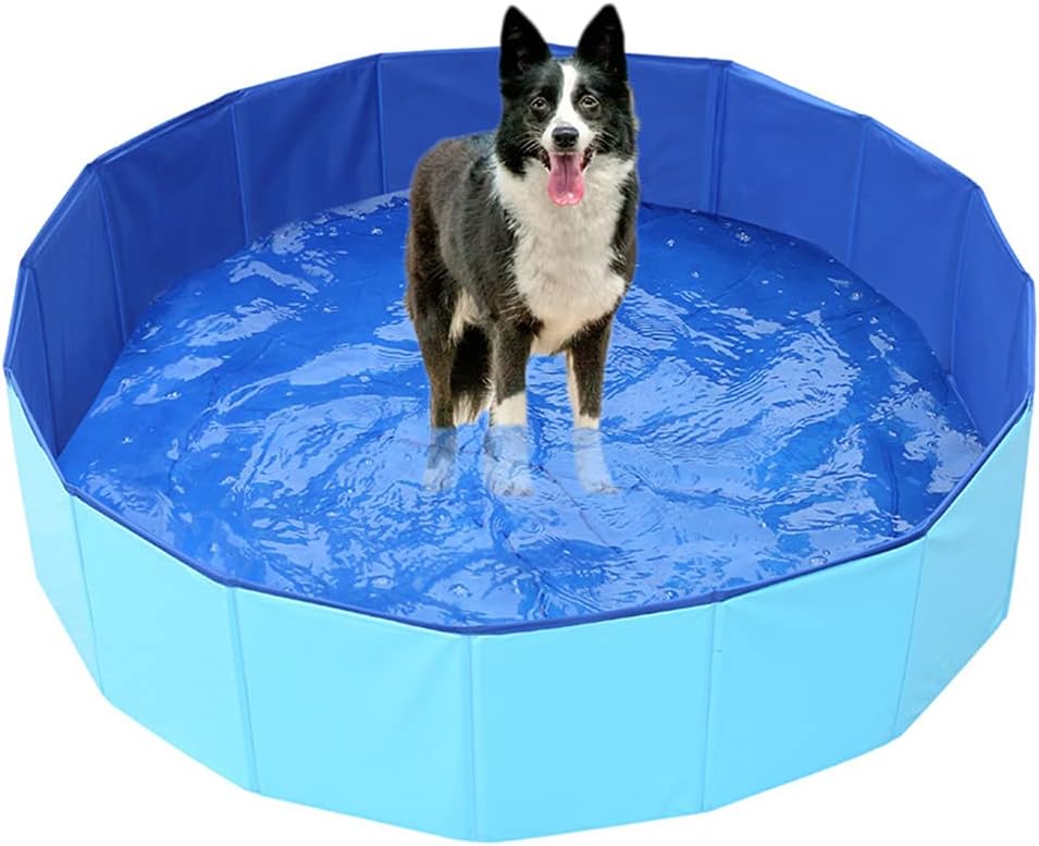 N\U Portable Pet Dog Pool,Collapsible Bathing Tub, Indoor & Outdoor Foldable Leakproof Cat Dog Pet SPA (L-47.2x11.8 inches)