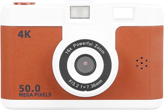 Digital Point and Shoot Camera for Digital Camera, HD 1080P Vlogging Camera with 16X Digital Zoom, Stabilization Compact Camera Photo Video Brown