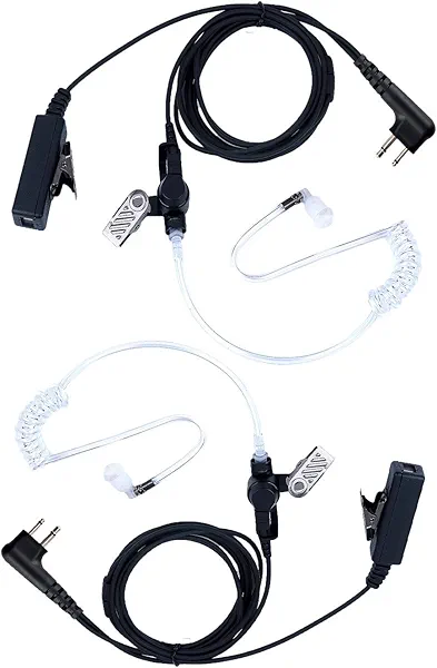 KEYBLU 2 Pcs 2-Wire Surveillance Acoustic Tube Walkie Talkie Earpiece/Headset Compatible with Motorola Radio CP200 CP200d CLS1410 CLS1110 CLS1413 GP2000 XU1100 PRO1150 MU12(2 PCS)