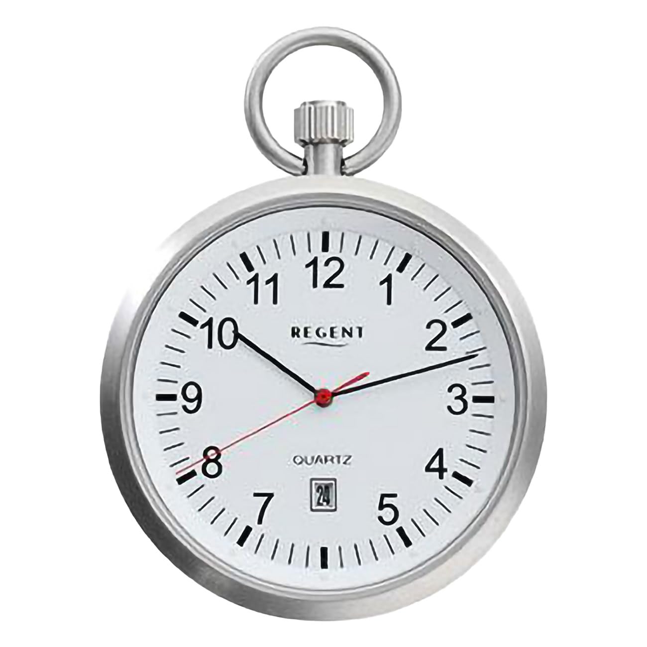 REGENT Herren Taschenuhr aus Edelstahl 43 MM Durchmesser Miyota Quarzwerk Flaches Mineralglas in verschiedenen Varianten