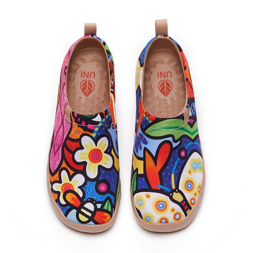 Women's Art Painted Loafers, Ultra Lightweight Travel Shoes, Comfort Casual Flats for Daily Walking