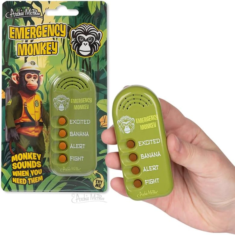 Archie McPhee Emergency Monkey Sound Maker, Green