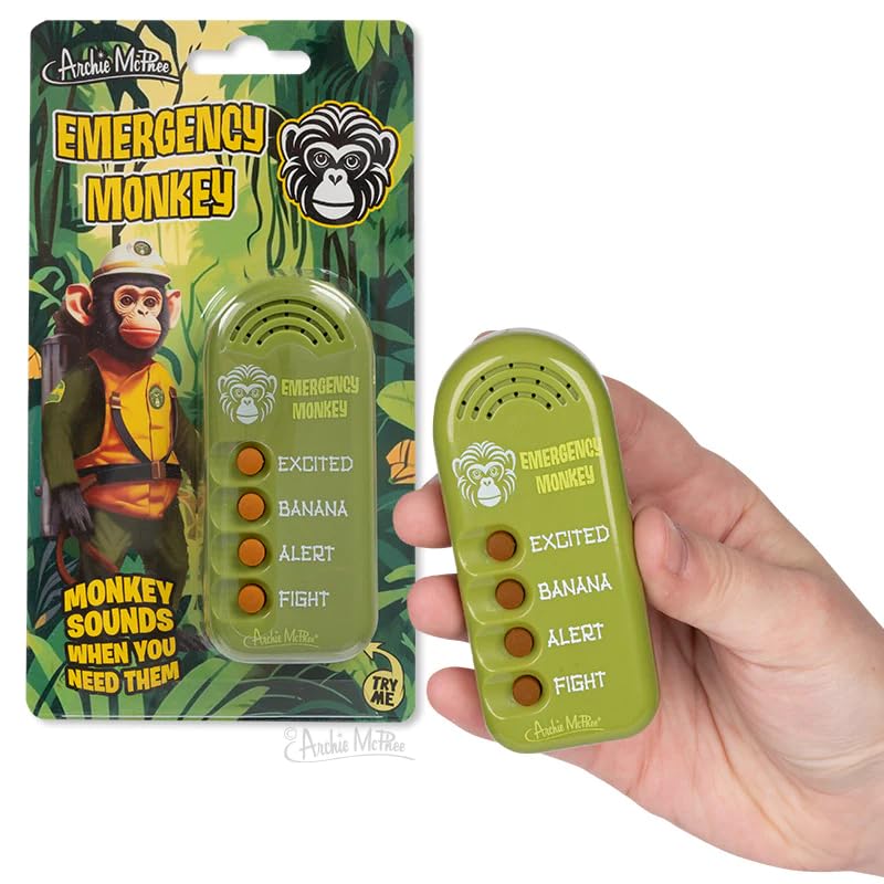 Archie McPhee Emergency Monkey Sound Maker, Green