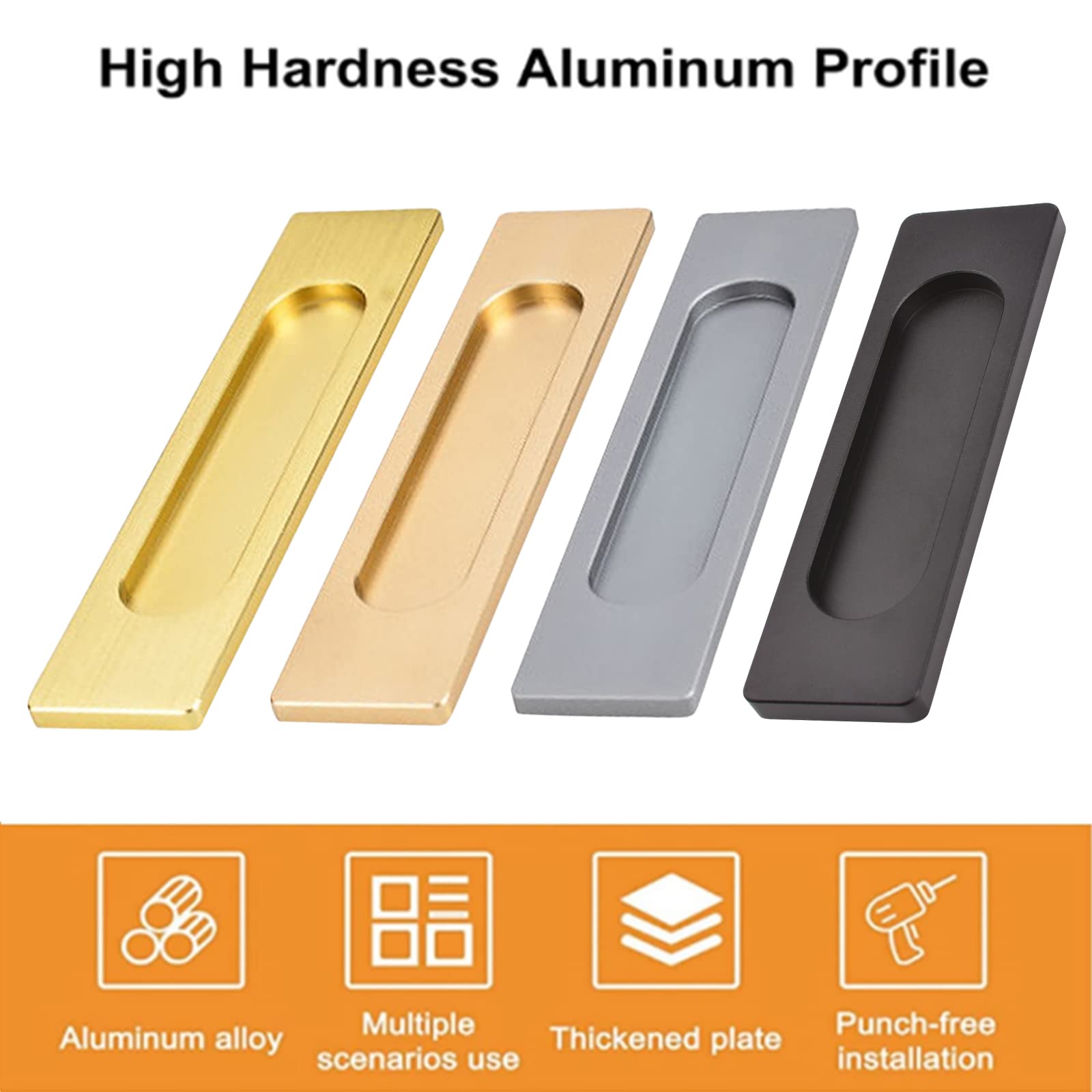 CCYKXA 18CM Poignées De Porte Coulissante Ovales Autocollantes, 2 Pièces Bronze Or Alliage D