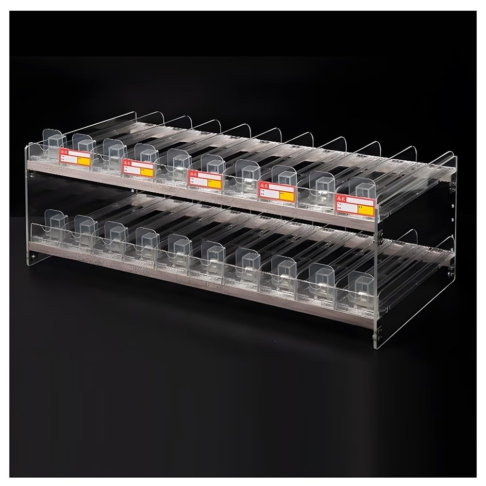 Espositore per sigarette in acrilico per supermercati Custodia rettangolare trasparente per controsoffitto/montaggio a parete 79,5x28,4x27,5 cm Organizer da banco cassa