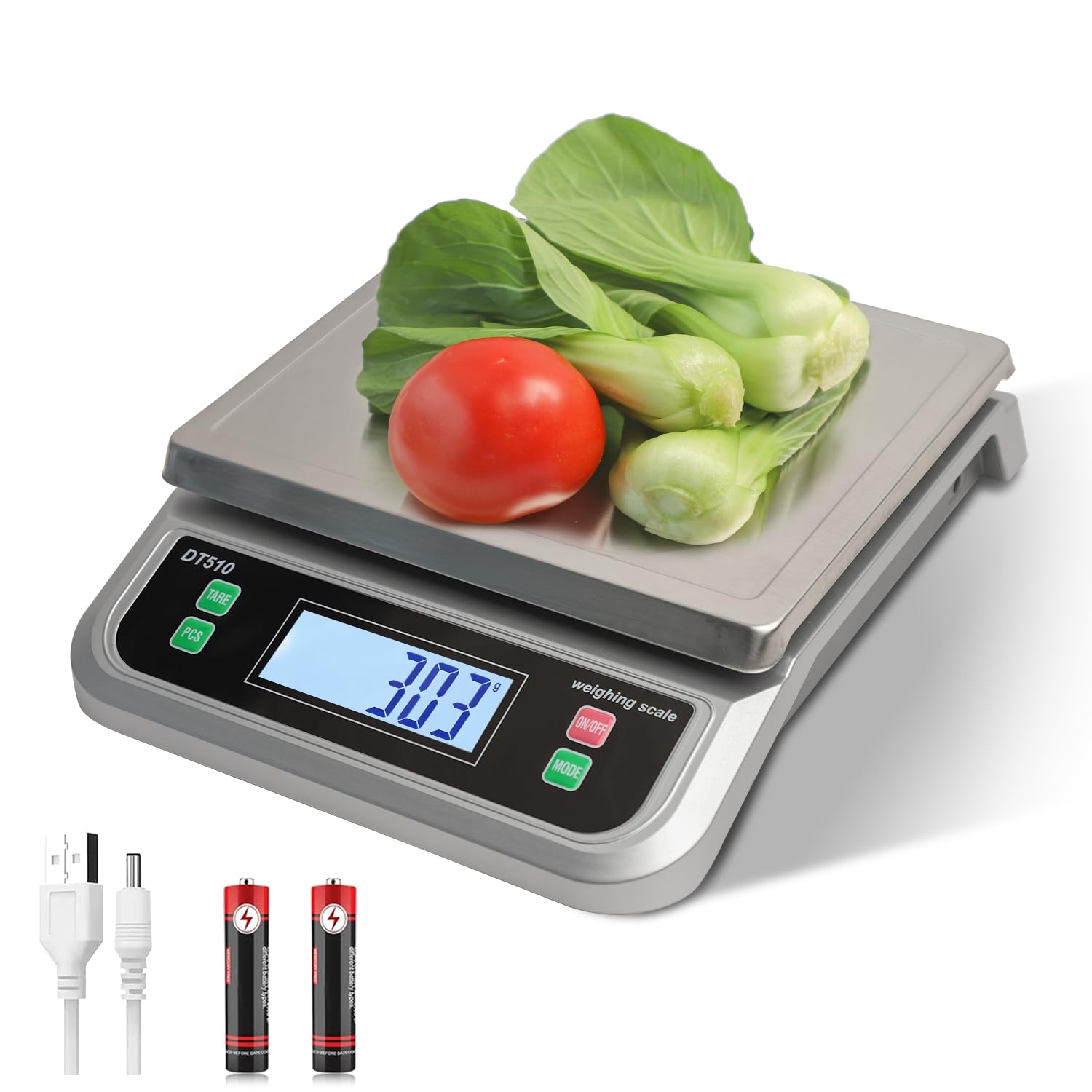 Large Kitchen Scale 40kg Food Scales for Kitchen with Tare and Pcs Funtion 88lbs Stainless Stee Tray Baking
