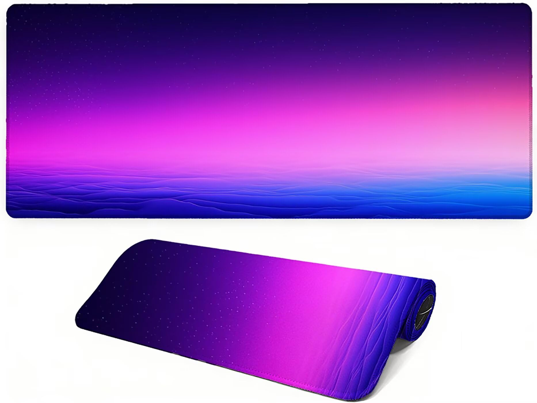 Lpfieonn Blau Großes Schreibtischunterlage, XXL Schreibtischunterlagen, Lila XXL Wasserdicht Gaming Mousepad mit Vernähter Rand und Rutschfeste Gummibasis, für Laptop/Hause/Büro 120x60cm PF-3463