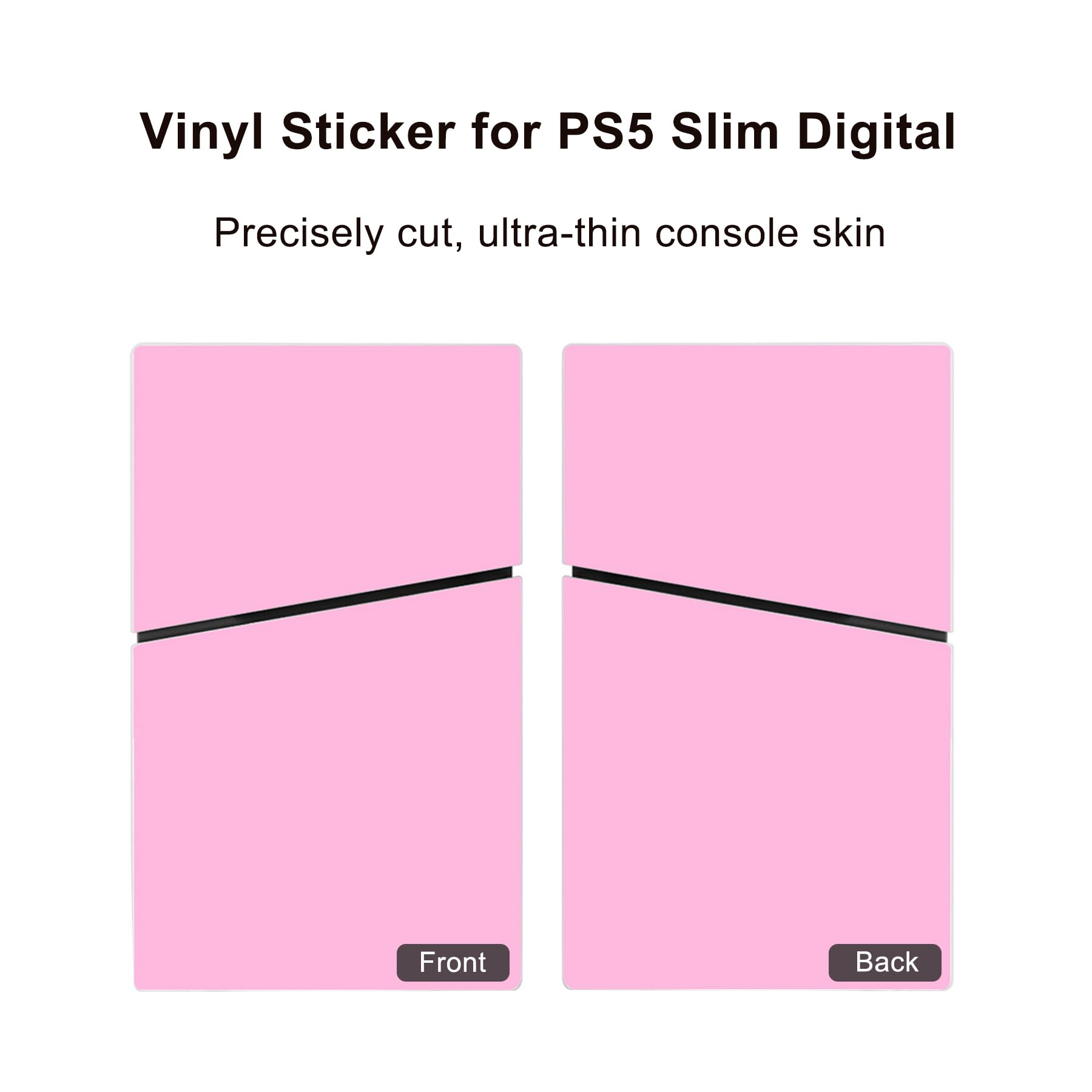 Calcomanía para PS5 Slim Digital, Cubierta de calcomanía Completa para PS5 Slim Digaital, Cubierta Protectora de Consola para PS5 Slim Digital (Rosa) | Funda protectora de vinilo para dispositivos de juego