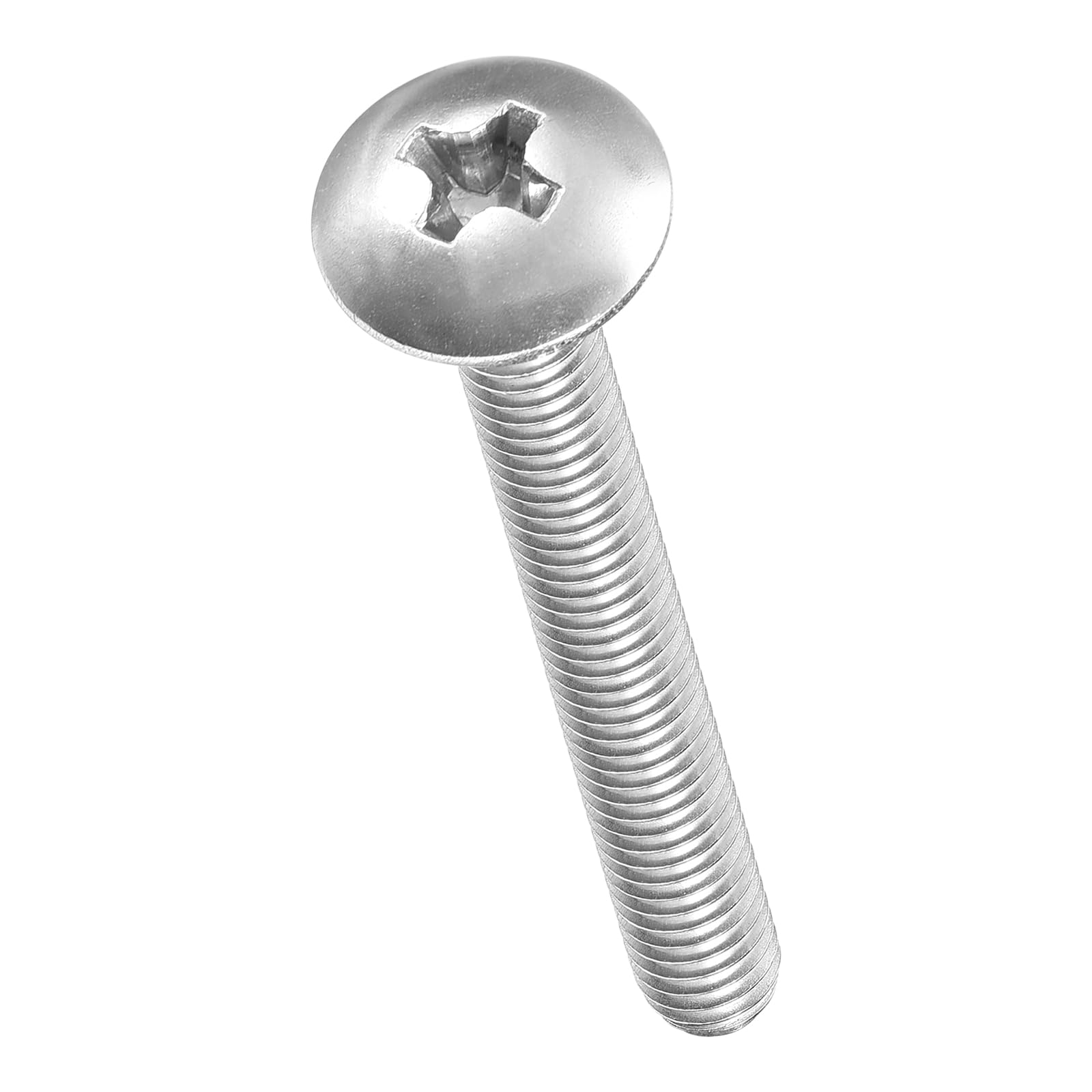 METALLIXITY Machine Screws Phillips Head(M4-0.7x30) 60Pcs, 304 Stainless Steel Round Head Phillips Drive Furniture Bolts