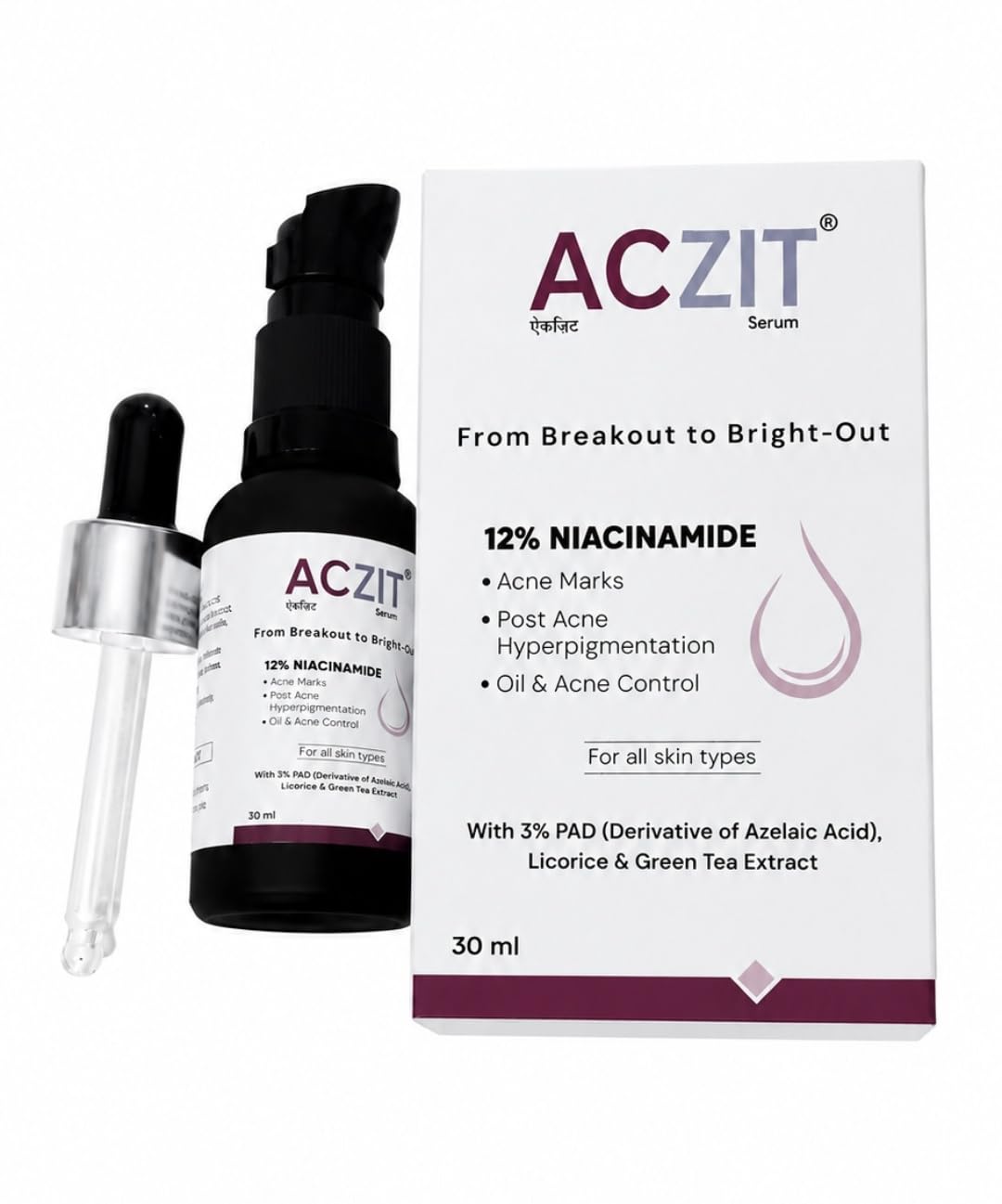 AC-ZIT 12% Niacinamide Face Serum Acne Marks, Hyperpigmentation & Oil Control for All Skin Types (30ml)-image-25