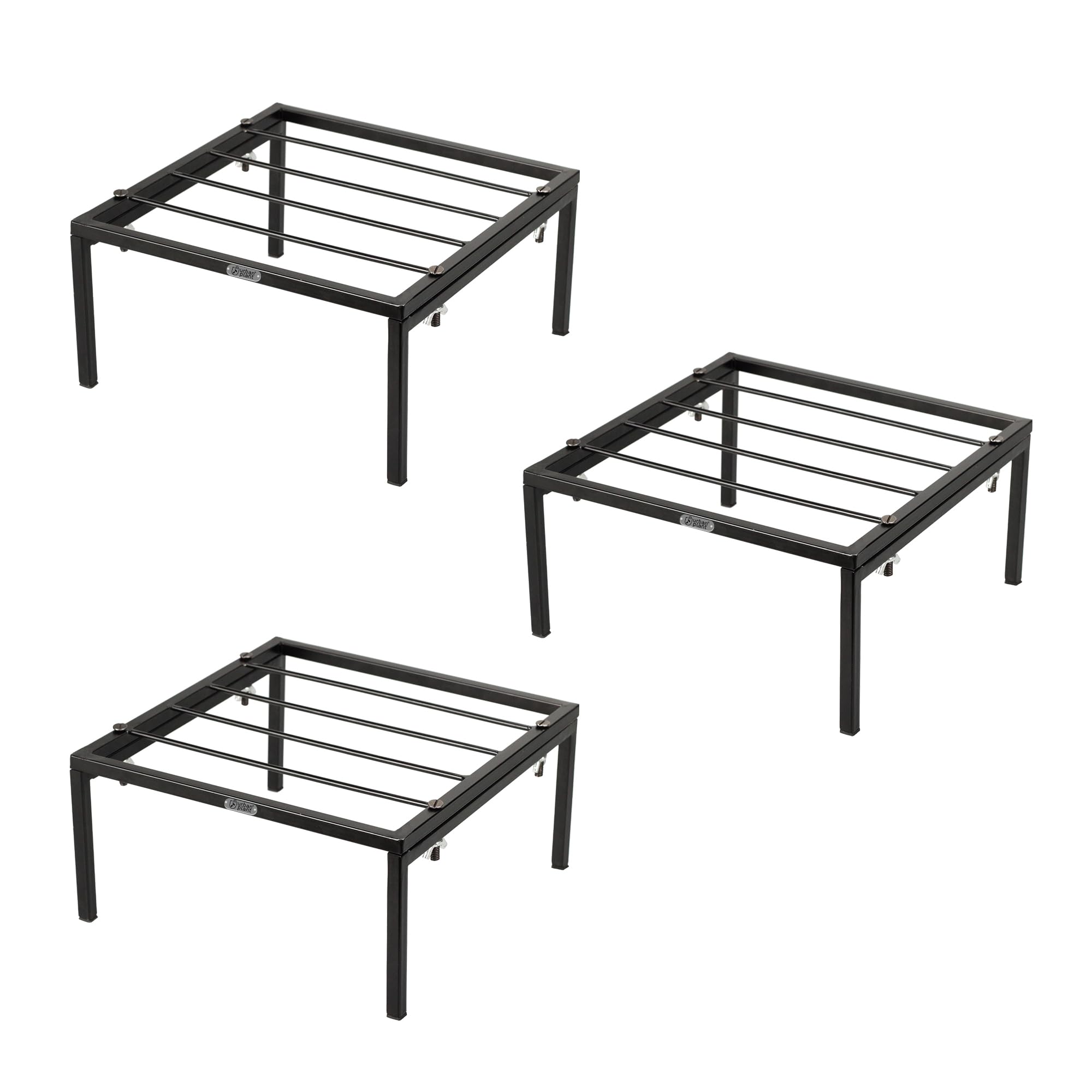 Urban Plant Primo Plant Stand for Balcony, Indoor & Outdoor – Sturdy Pot Stand with Heat-Baked Powder Coating, Rust-Free, 10x10x5 Inch, Holds Up to 40 Kg (Black/ Pack of 3) (B0D7D5TQ22) Amazon Price History, Amazon Price Tracker